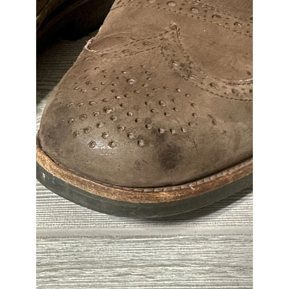 Mens Brown Suede Wingtip Brogue Oxford Dress Shoes Lace‎ Up Casual